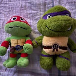 Teenage Mutant Ninja Turtles Plush Toy - Raphael (Red) & Donatello (Purple)
